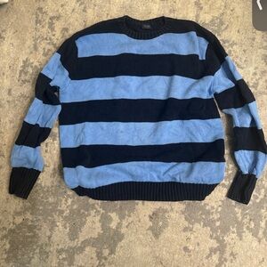 Brandy Melville Blue and Black Striped Sweatshirt